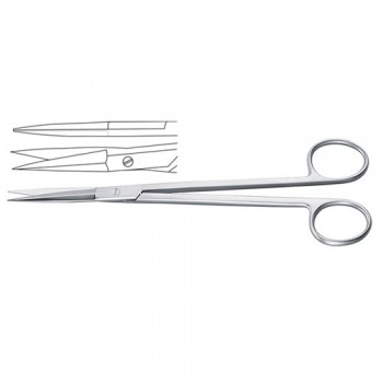McIndoe Cartilage Scissor Straight - Toothed Stainless Steel, 18.5 cm - 7 1/4"